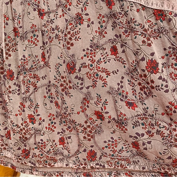 Romantic Boho Peasant Renaissance Medieval Pink Purple Embroidered Corset Dress - Picture 6 of 10